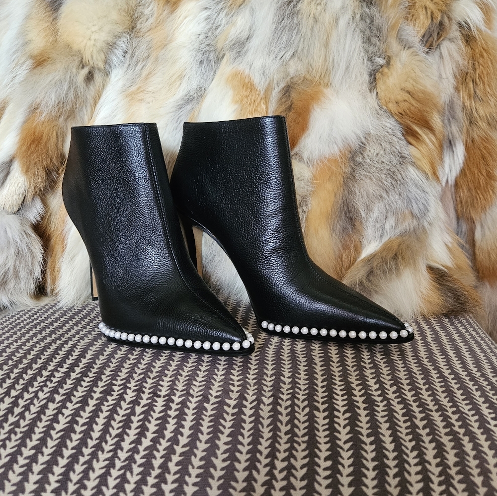 New Karl Lagerfeld Stiletto Booties Open Back